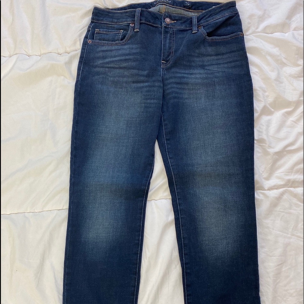 denim straight leg jeans